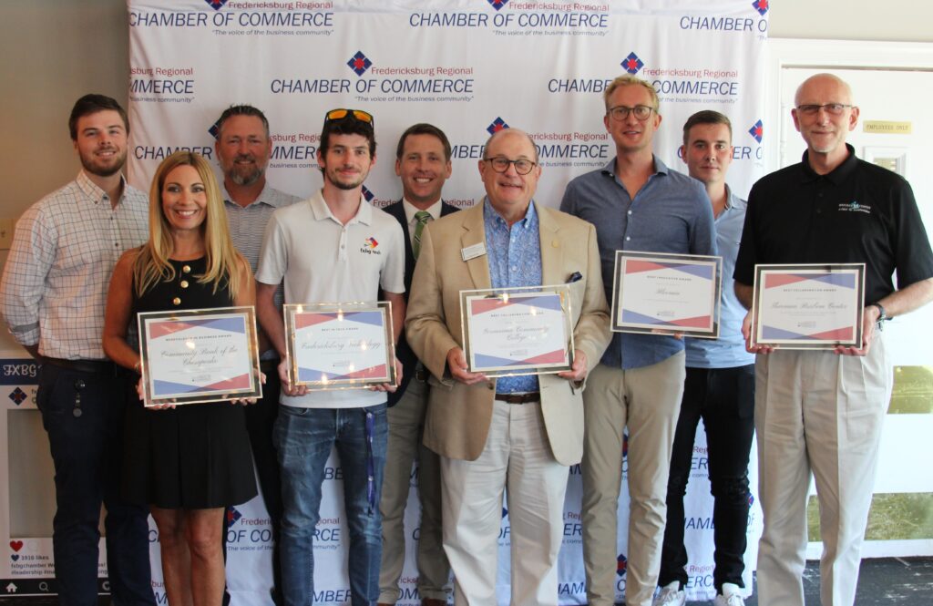 Fredericksburg Technology President George Barnick with the 2023 We Mean Business Award winners